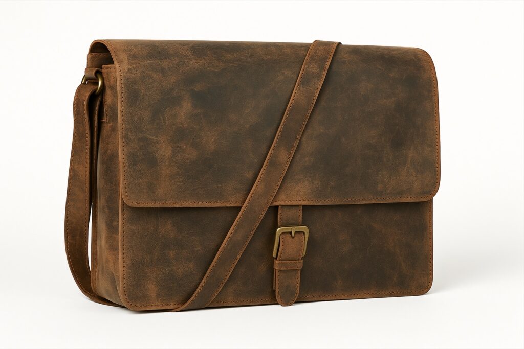 KomalC 16 Inch Leather Briefcase Messenger Satchel Bag