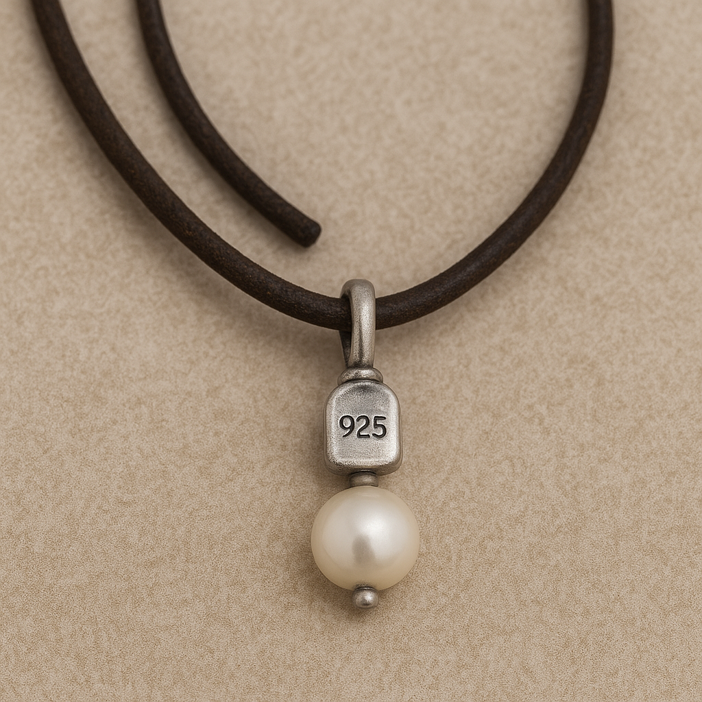 Sterling Silver & Leather Adjustable Necklace